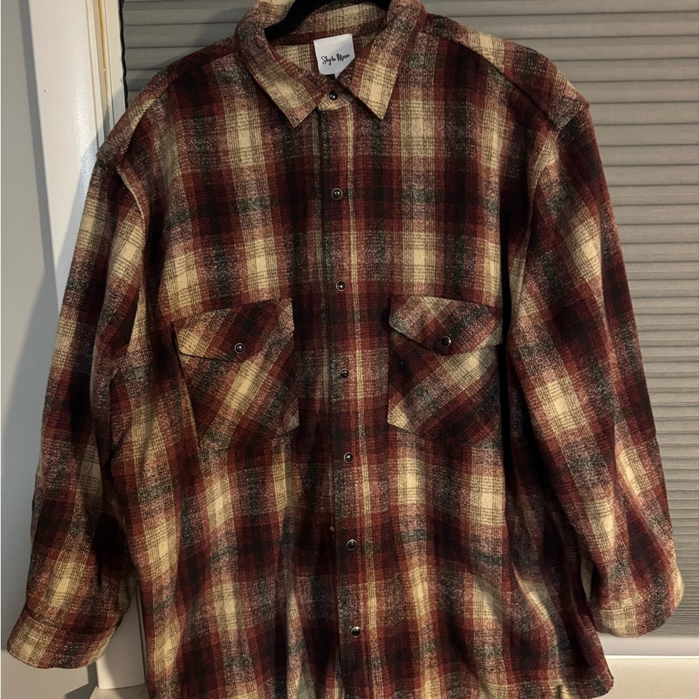 Plaid Jacket - Red and Beige